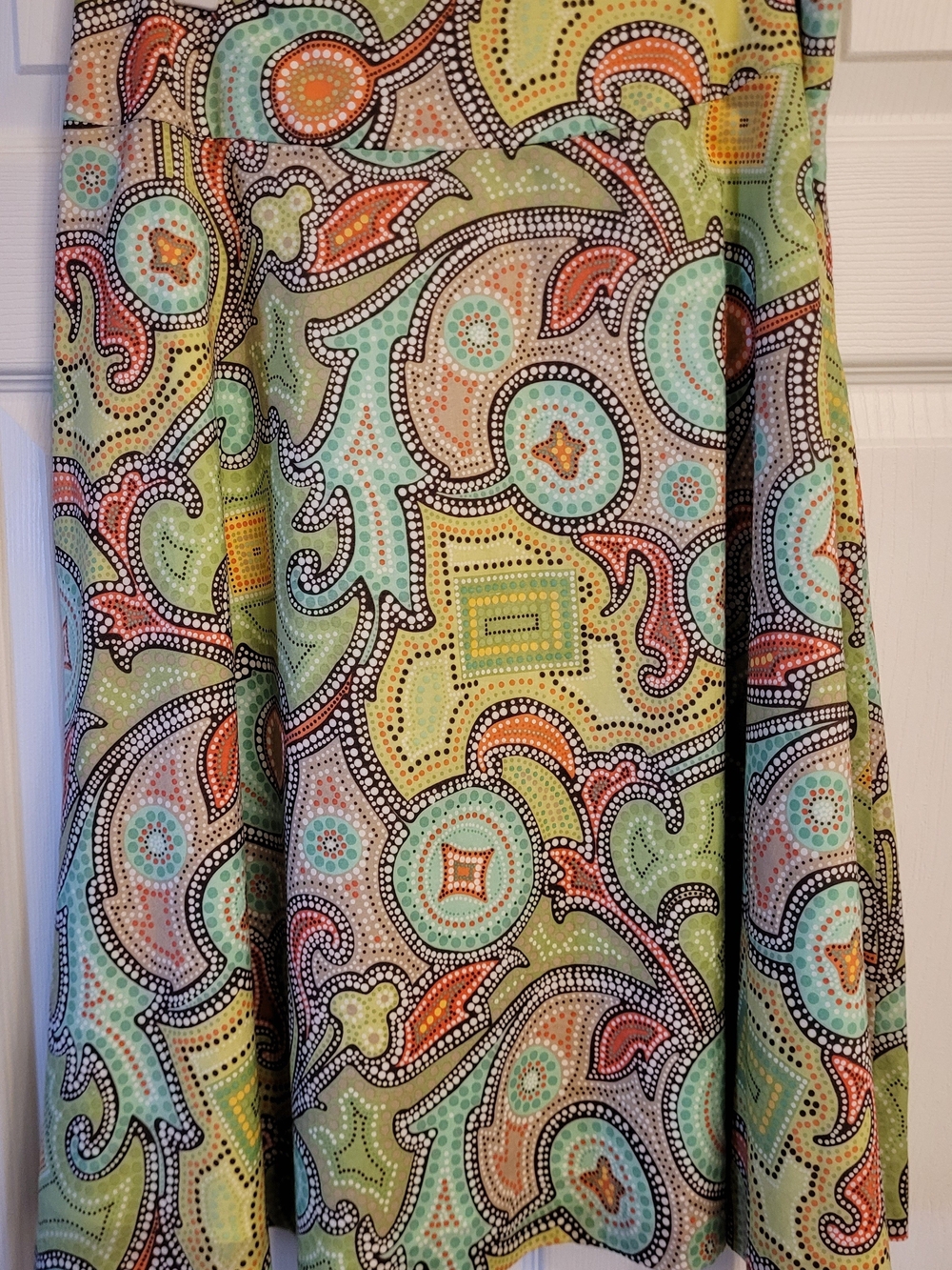 Talbots Multi-Color Paisley Flare Midi Skirt Sz. 8 Vintage